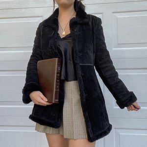 VINTAGE S BY SEARLE FUR LINED SUEDE COAT